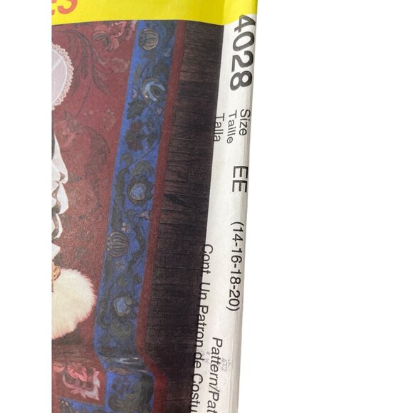 McCalls 4028 Elizabethan Costume Sewing Pattern EE Sizes 14-20 Historical UNCUT - Picture 2 of 6